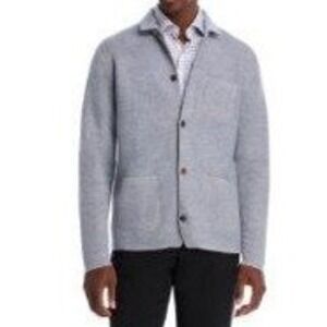 Peter Millar Crown Crafted Avignon‎ Shirt Jacket Cardigan Mens XL Gale Gray